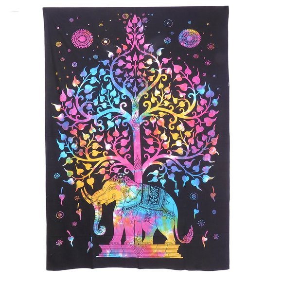 Wall Hanging Elephant Multi Living Room Tapestry - Picture 2 of 3